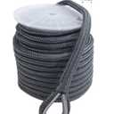 NovelBee 1 Inch x 150 Feet Boat Anchor Rope,Double Braid Nylon Anchor Line with Stainless Steel Thimble,Heavy Duty Mooring Rope for Anchor and Boat (Grey)