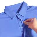 Men's Golf Polo Shirts UPF 50+ Short Sleeve Dri Fit Polos Stretch Performance Collared Golf Casual Work Business Wear (Blue)