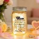 2 x Sentimental Gifts for Mom, Mason Jar Night Light, Birthday Mothers Day Christmas Gifts for Mom from Daughter, Son, Kids(Warm Hug)