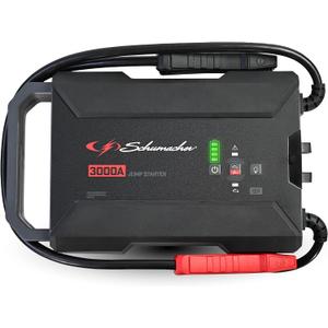 Schumacher Electric 3000A Lithium Car Battery Jump Starter and Portable Power Pack/Jump Box, 3-in-1 Solution, 2.4A USB Charging, for 12V Power Sport, Automotive, and Marine Batteries, SL1653
