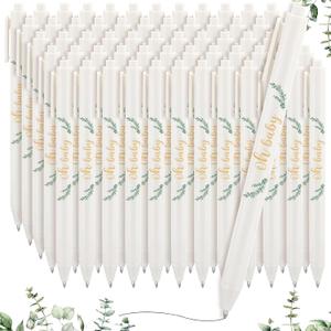 Kisston 60 Pcs Baby Shower Pens Favors Gifts Bulk for Guests Neutral Gender Reveal Favors Baby Shower Prizes Souvenirs Keepsakes Gift Bags Supplies(Greenery)