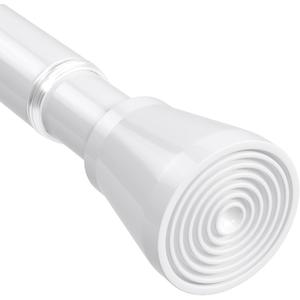 White Shower Curtain Rod 45 to 77 Inch,Shower Rods for Bathroom,Spring Tension Curtain Rod No Drilling for Windows Doors Closet Kitchen Wardrobe