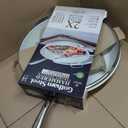 GOTHAM STEEL Hammered 14 Inch Large Nonstick Frying Pan with Lid, Cream