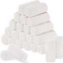 Buryeah 24 Pcs Flannel Throw Blanket Bulk 50 x 60 in Sleepover Blanket Outdoor Wedding Throw Lightweight, Oeko-tex Standard 100 Certified for Sofa Homeless Gifts (Cream White)