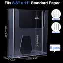 Ripeng 8 Pcs Brochure Holder 8.5 x 11 Inch Wall Mount Flyer Holder Acrylic Literature Clear Magazine Wall Display Hanging Envelope Display for Pamphlet File Home Office Supplies