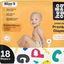 Hello Bello Premium Baby Diapers Size 5, 18 Count of Disposable, Extra-Absorbent, Hypoallergenic Baby Diapers with Snug and Comfort Fit, Alphabet Soup