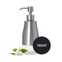 Gaussra Soap Dispenser with Coaster and Stickers, Brushed Nickel Stainless Steel Case Glass Liner Hand Pump Dispenser, Refillable Liquid Hand Soap Dispenser for Bathroom & Kitchen (11OZ / 320ML)
