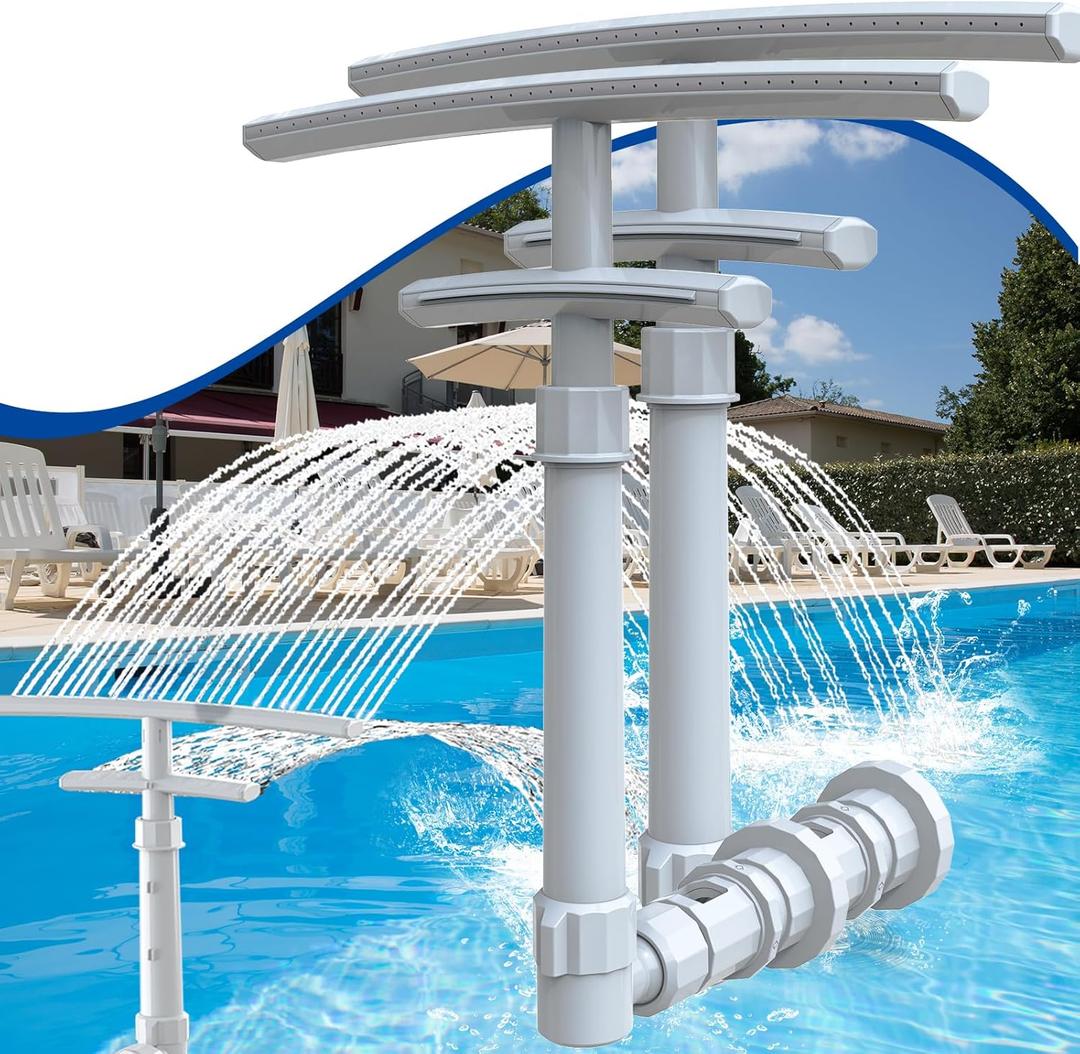 2 Pack Pool Fountain for Above and Inground Pools, Dual-Layer Spray Pool Waterfall Sprinkler Chiller Aerator, Water Fountain Swimming Pool Accessories (for in-tex & Best-Way & Hay-Ward & Cole-Man)
