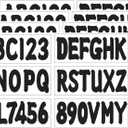 4 Sets 3" Alpha-Numeric Registration Identification Numbers Stickers for Boat Car Mailboxes Window Door Signs Address Number Waterproof Decor Black
