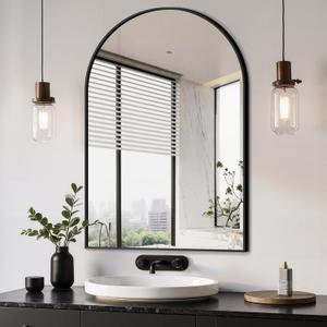 Bathroom Mirror, 24"x36" Wall Mounted Vanity Mirror for Bedroom, Living Room and Entryway, Black