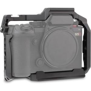 Leftfoto S5ii Camera Cage for Panasonic LUMIX S5 II / S5 IIX - Camera Protection Frame Rig with Arca Base,NATO Rail,ARRI Threads Compatibility with DJI RS2 Stabilizer- for Vlog Video Shooting