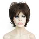 Lydell Short Layered Shaggy Wavy Full Synthetic Wigs (Light Chestnut Brown)