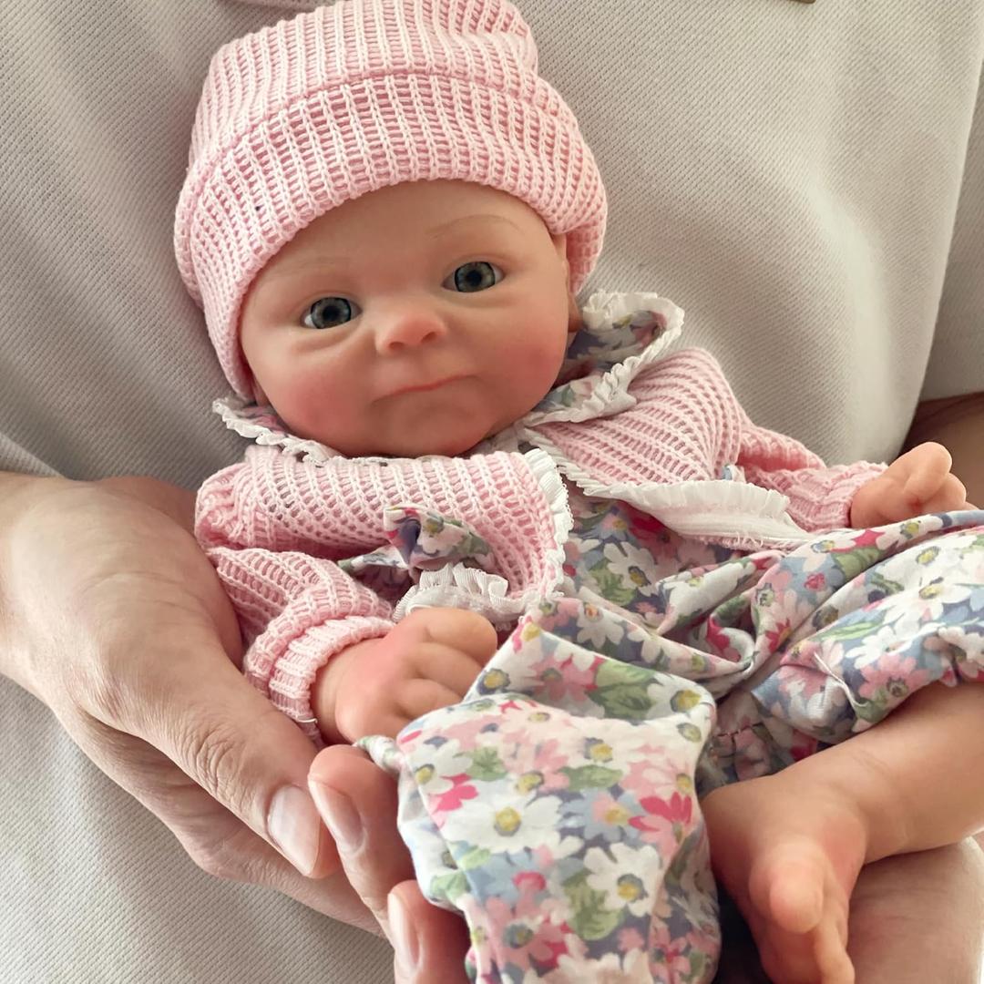 Lifelike Full Body Silicone Baby Doll 13inch Anatomically Correct Silicone Reborn Baby Girl Realistic Real Life Baby Doll for Toddlers