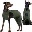 Kuoser Dog Surgery Recovery Suit, Thigh Wound Protective Sleeve for Dogs, Dog Recovery Sleeve for Female Male Dogs, Pet Surgical Suit for Spay Neuter, Dog Onesie After Surgery, Green XXL (XXL (Prioritize CHEST GIRTH:32.3-37.4''))