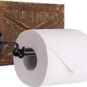 Autumn Alley Rustic Farmhouse Toilet Paper Holder - Farmhouse Bathroom Country Decor - Rustic Bathroom Accessories with Warm Brown Wood & Black Metal - Adds Western Decor Charm