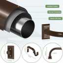 TVWOO Bronze Wrap Around Curtain Rods 28 to 48":Blackout Adjustable Window Curtain Rod,Room Darkening Heavy Duty Curved French Metal Single Drapery Rods for Bedroom Kitchen Easy Install,Antique Bronze