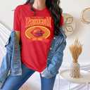 Football Shirts Women Football Team Fan Shirt Oversized Game Day Tshirt Rugby Gifts Tee Tops (Red, S)