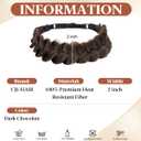 CJL HAIR Wide Elastic Braided Headbands for Women with Adjustable Strap Synthetic Hair Head Bands Handmade Braid Hairband Hairpiece 1PC Dark Chocolate