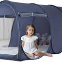 Bed Tent Dream Tents Bed Canopy - Portable Privacy Canopy for Kids and Adults, Easy Setup Indoor Outdoor Bed Tent for Twin Queen Beds (Mattress Not Included) (78.74"x 35.43"x 35.43")
