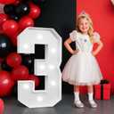 2FT Marquee Numbers 3, Light up Numbers for 3rd 30th Birthday Decoration, Anniversary Party Decor, 2026 Graduation Decoration,Pre-Cut Foamboad Kit