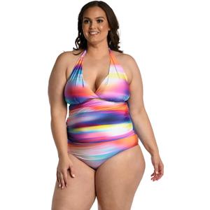 La Blanca Women's V-Neck Halter Tankini Swimsuit Top (12)