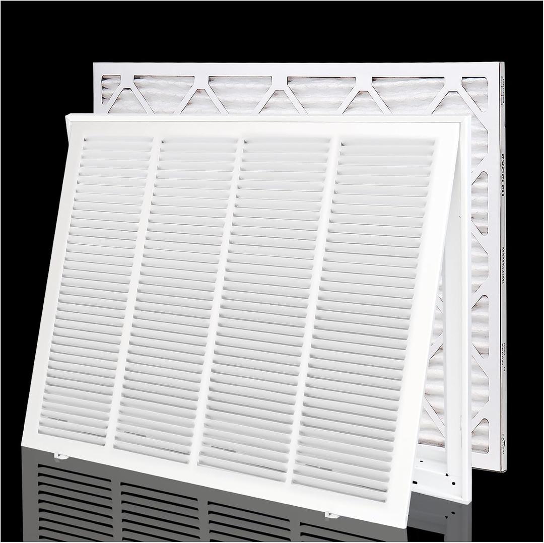 24x18 Return Air Filter Grille for 24"W x 18"H Duct Opening,Wall Return Air Vent Cover Grille with Filter [Included 1PK 1"Thick],Steel HVAC Vent Cover Filter Grill Outer Dimension: 26 5/8"W X 20 5/8"H
