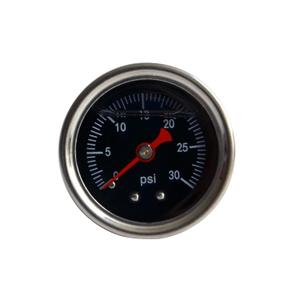 2 x Fuel Pressure Gauge 0-30 Psi, 1.9 Black Dial, 1/8 NPT Back Mount, Stainless Steel Case, Glycerin Filled Gauges for Water Oil Air Pressure Test