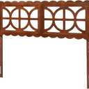 Baxton Studio Nansen Wood Headboard with Scalloped Frame - Geometric Cutout Decorative Panel for Bed Frame, Modern Coastal Bedroom Accent with Adjustable Height, Full, Walnut