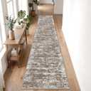Runners for Hallways Ultra Non-Slip 2x10 Long Runner Rugs Washable Abstract Tear and Stain Resistance No Pile Lightweight Modern Rug Runners for Entryway, Kitchen, Walkway, Entrance, Brown