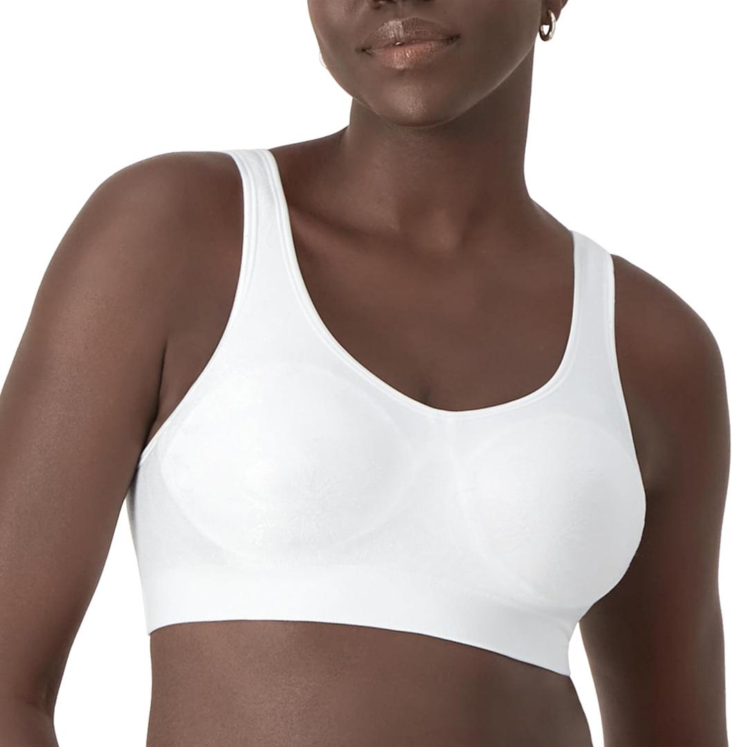 Bali Women's Comfort Revolution Wireless Bra, ComfortFlex Fit Full-Coverage Bra, DF3488 (XX-Large, White Tropic)