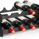 Pumtus 2-Tier Wine Rack, 8 Bottles Wood Countertop Wine Storage Shelf, Tabletop Freestanding Wine Organizer, Space Saving Wine Display Stand, Wine Holder for Christmas, Cabinet, Pantry, Bar, Kitchen