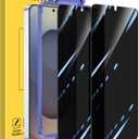 YWXTW EZ Unlock for Samsung Galaxy S25 Ultra Privacy Screen Protector, [0.01S Ultrasonic Fingerprint Support] [Not Glass] 23 Anti Spy Private S25 Ultra Screen Protector Case Friendly, 2 Pack Black