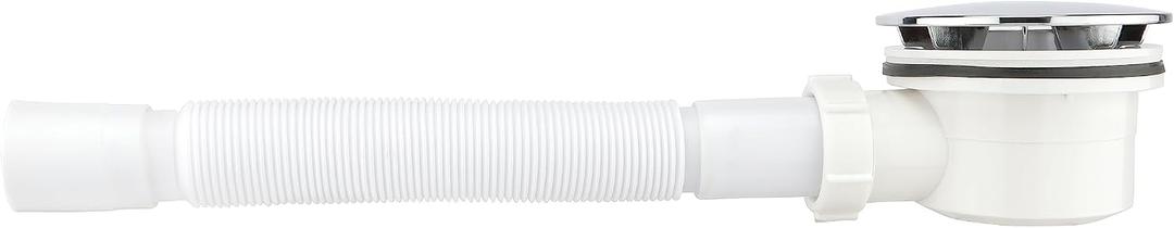 Low Profile Shower Drain, 1.5" Side Outlet Drain Assembly with Perforated Filter, PVC Side Outlet Drain, Flexible Drain 38mm 40mm Dual Purpose Design