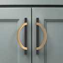 Amerdeco 10 Pack Black Brushed Gold Cabinet Pulls 5 Inch(128MM) Hole Centers Kitchen Cabinet Handles Hardware Kitchen Handles for Cabinets Cupboard Handles Drawer Pulls