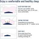 Soft Memory Foam Sleeping Pillow for Lower Back Pain,Multifunctional Lumbar Support Cushion for Hip,Sciatica and Joint Pain Relief,Orthopedic Side Sleeper Bed Pillow, 23x10
