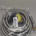 Upgraded 12Feet High Pressure Braided Propane Hose Extension with Conversion Coupling 3/8" Flare to 1/2" Female NPT, 1/4" Male NPT, 3/8" Male Flare for BBQ Grill, Fire Pit, Heater