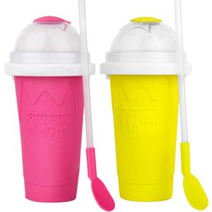 Slushy cup Slushie Maker Cup,Frozen Magic Slushy Cup - Create Delicious Slushies Anywhere with This Fun and Cool Slushie Maker Cup! (RedYellow, large)