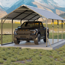 Garvee 11'x20'x9' Vertical Roof Metal Carport, Heavy Duty Steel Car Ports for All-Weather, for Full-Size Pickup Trucks, Boats, and Tractors