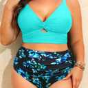 Daci Plus Size Two Piece Swimsuits - Women High Waisted Bikini Tummy Control Bathing Suits Knot Twist Swimwear 2025 20W