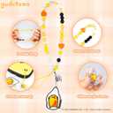 iFace Hello Kitty and Friends Beaded Wristlet Universal Phone Charm Strap - Cute Wrist Chain Lanyard Aesthetic Decor Strap for Cell Phone Camera Keys AirPods Keychains (Gudetama)