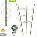 Kgozwon 4 Pack Tomato Cage Plant Support Cages for Garden, 18 inches Trellis for Climbing Plants, Upgrade Garden Plant Stakes with Adjustable Ring, Tomato Rings for Support, with Twist Tie