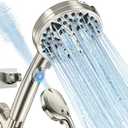 Jill Deaaa 9-Mode High Pressure Shower Head with handheld - Luxury Modern Shower Head with ON/Off Switch, Built-in Power Spray to Clean Tub, Stainless Steel Hose Adjustable Wall & Overhead Brackets