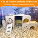 Hamster Hideout House Multi Chamber Rat Hide Hut Castle Large Climbing Playground Exploring Labyrinth Tunnel Toy for Syrian Dwarf Gerbils Hamsters Mice (Pattern A)