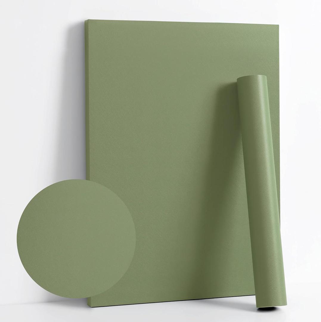Dimoon 78.7''x17.7'' Green Peel and Stick Wallpaper Contact Paper Modern Self Adhesive Wall Paper Removable Renter Friendly Textured Solid Color Shelf Cabinet Vinyl Roll (78.7''x17.7'',Olive Green)