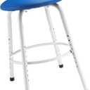 CroBlissful Adjustable Pottery Stool - 16 Inch Low Round Pottery Stool Chair with Soft Seat Cushion for Adults Artistic Ergonomics Requirements, No Assembly Required