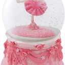Elanze Designs Ballerina Arabesque Pose Rotating Tabletop Dresser Nightstand Figurine Decoration 100MM Sturdy Glitter Water Wind Up Musical Snow Globe Plays Tune Swan Lake