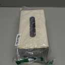 Extra Large Tissue Box Cover for Standard Size 180 to 230 Count Box of Tissues, PU Leather Rectangle Tissue Holder with Magnetic Closure， Gold-Tone Edging Decoration (Ivory)