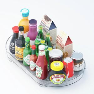 Lazy Susan Organizer for Fridge & Cabinet, 15.75" x 11" - Expandable Casacasa Secure & Slip-Resistant Turntable for Efficient Refrigerator Organizing, Kitchen Storage Enhancement, Easy Glide & Clean