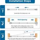 AIZESI Tension Curtain Rod for Windows 28 to 48 Inch No Drilling Adjustable Expandable Spring Loaded Curtain Rod, 7/8" Diameter Never Rust, Small Shower Rod for Bathroom, Doorway, Closet, Black