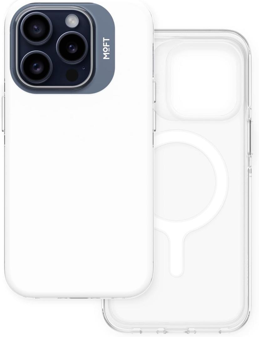 MOFT Magnetic for iPhone 15 Pro Max Case Anti-Yellowing & Anti-Scratch, Military Grade Protection, BPA Free, Shockproof Phone Case for iPhone 15 Pro Max, White (iPhone 15 Pro Max, White)